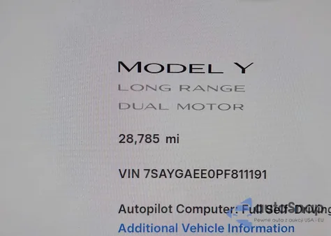 2023 Tesla Model Y Awd/Long Range Dual Motor All-Wheel Drive из США, поврежденный, VIN 7SAYGAEE0PF811191